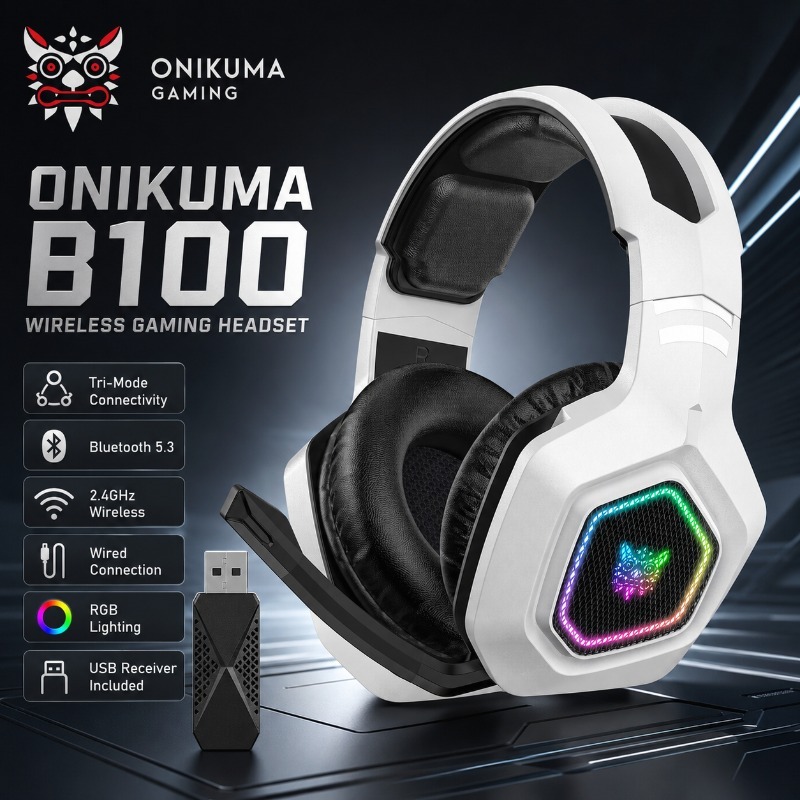 Gaming Console Amazon - Беспроводная игровая гарнитура ONIKUMA B100, Bluetooth,