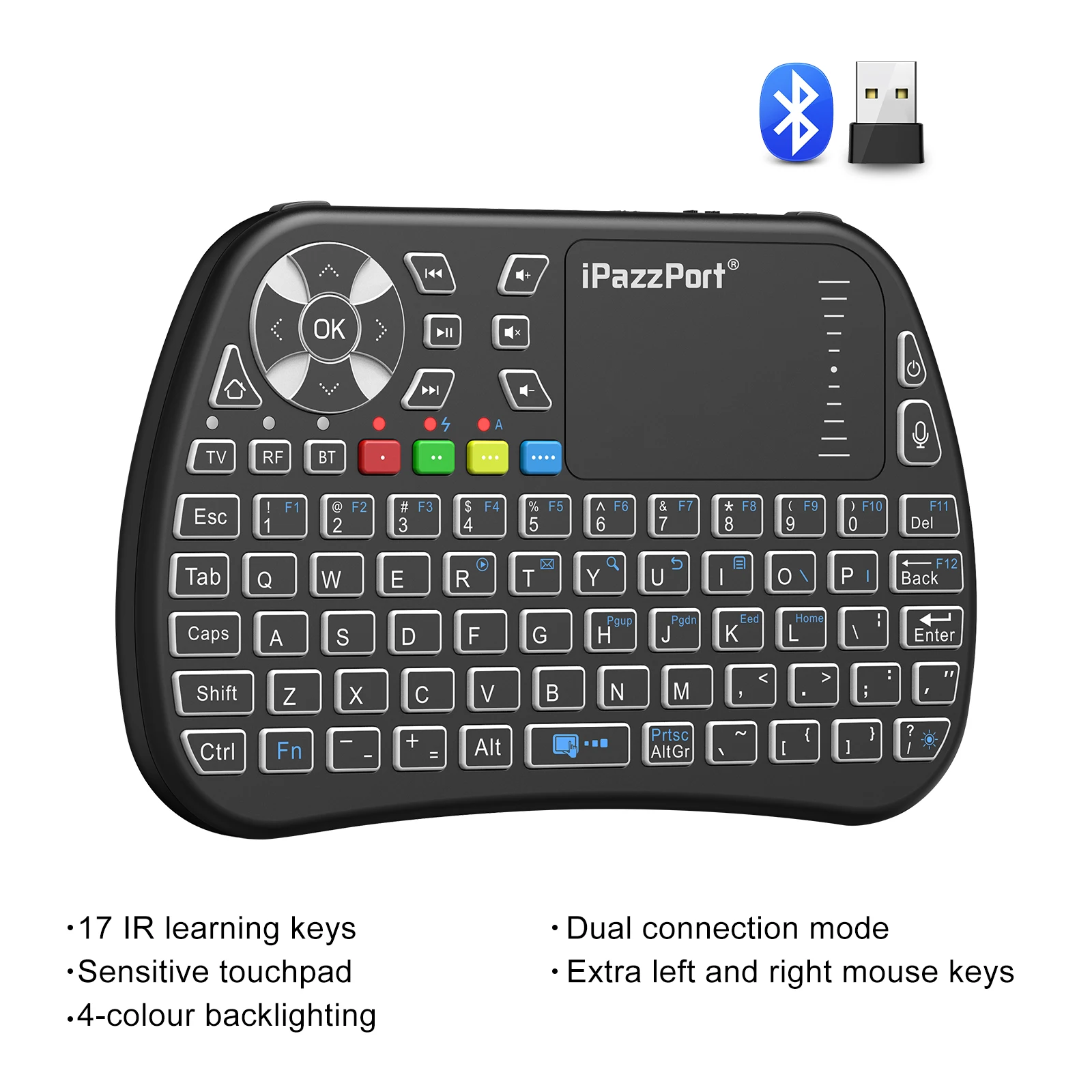Gaming Console For Smart Tv - Мини-клавиатура IPazzPort Bluetooth с тачпадом, 2,4